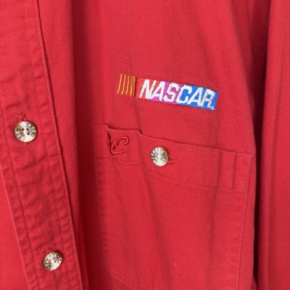 Vintage 90s Nascar Racing Chase Authentic Long Sleeve Button Up Red Shirt XL - Picture 7 of 16